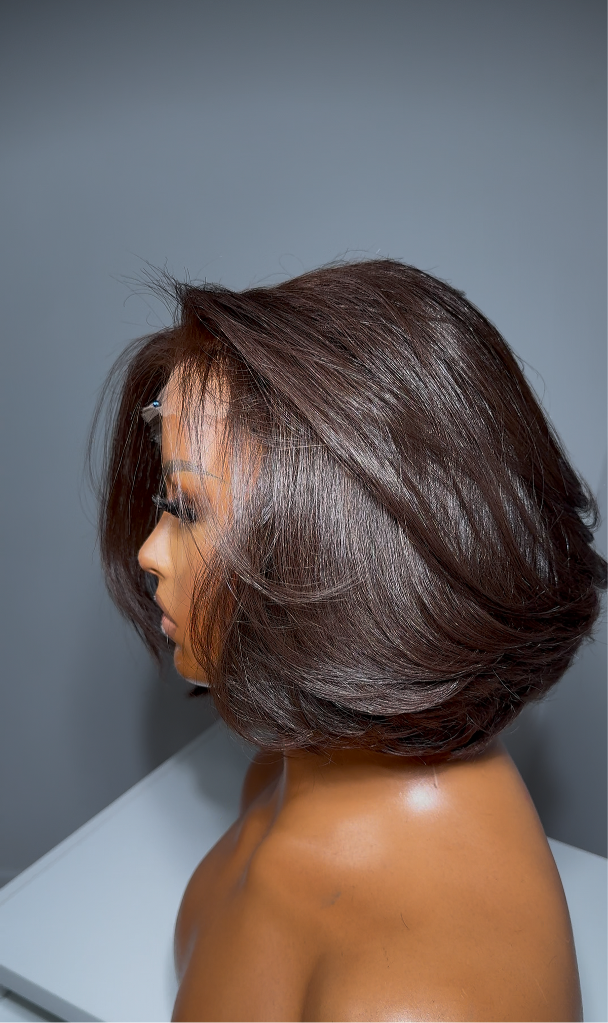 Perruque bob 90s marron Virgin Hair – Krône Beauty