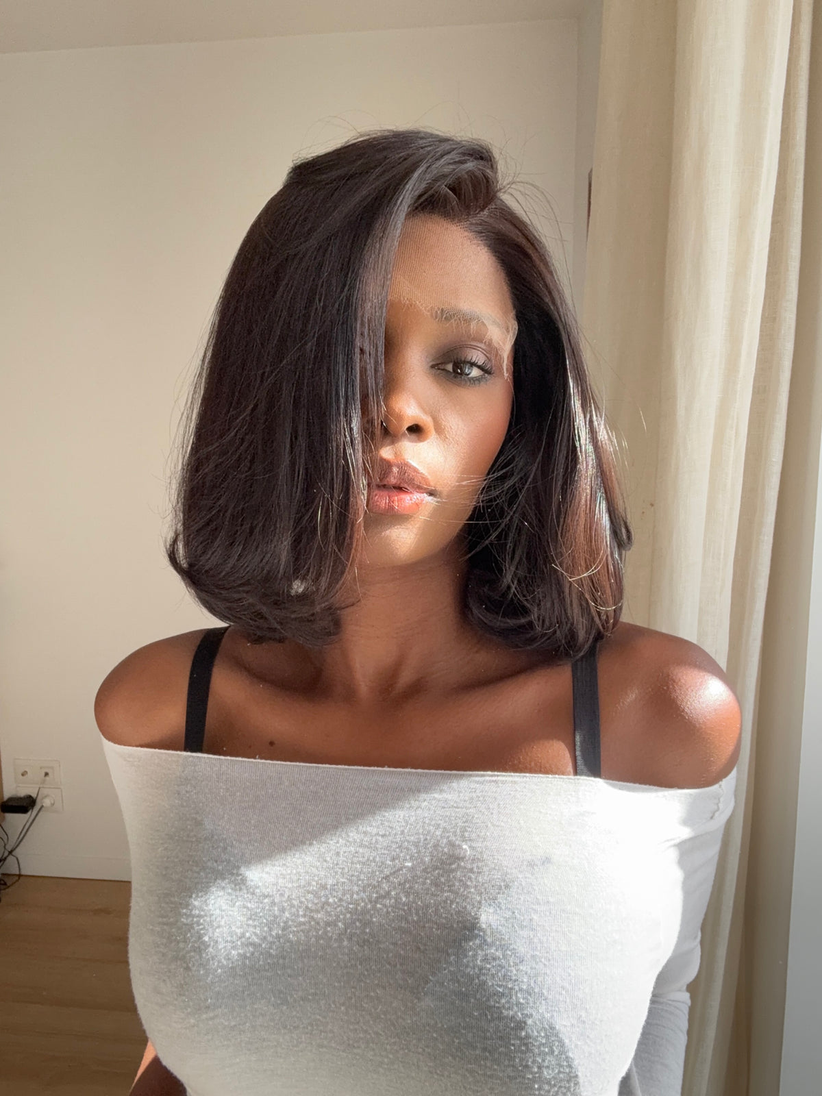 Bob 90s – Perruque Virgin Hair coupe droite, closure HD 5x5